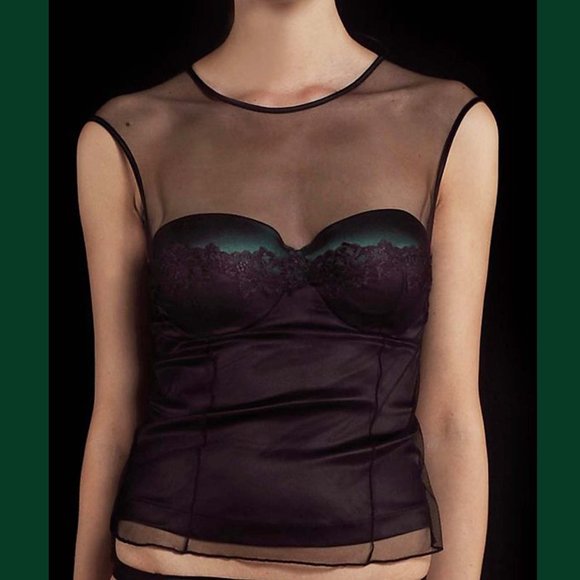 NWT w/Defect $700 LA Perla Smoking Collection Bustier/Corset top size 36… - Picture 1 of 14